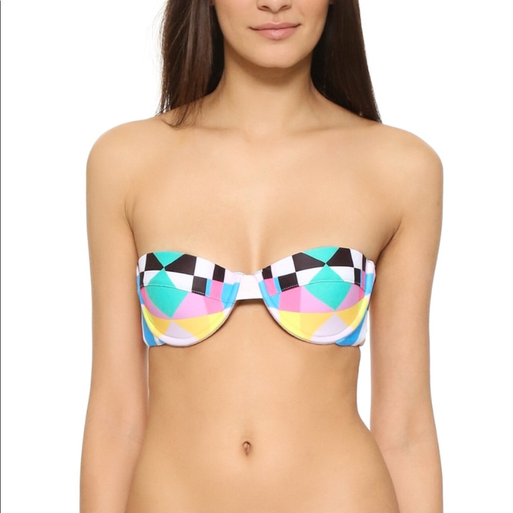 Mara hoffman diamond aqua bikini top